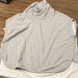 Lou & Grey Light Gray Cowl Neck Sweatshirt Vest